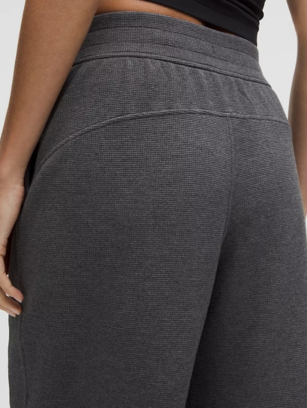 Lululemon Athletica Scuba MR Wide Leg Pant Waffle Grey Workout Athleisure S NEW - Picture 11 of 16